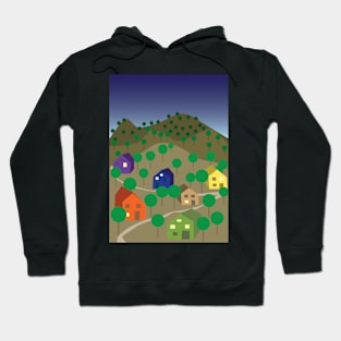 Village night landscape Hoodie